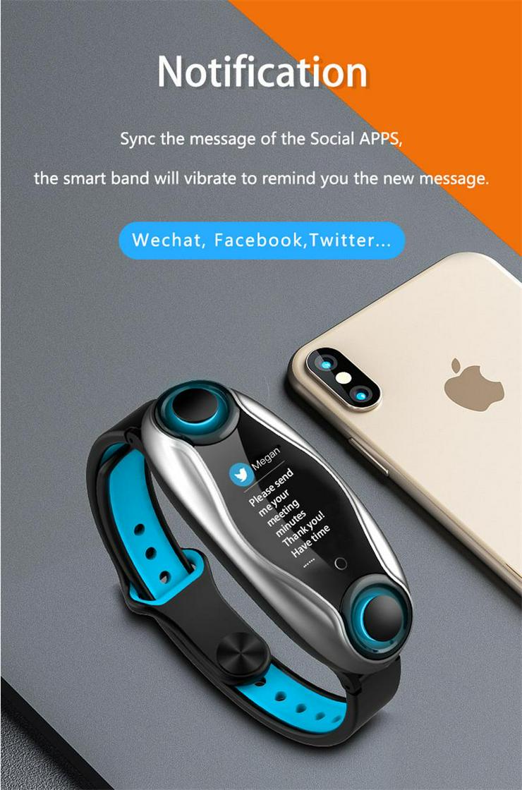 Fitness Armband Drahtloser Bluetooth Kopfhörer 2 In 1 Bluetooth 5 - Herren Armbanduhren - Bild 19