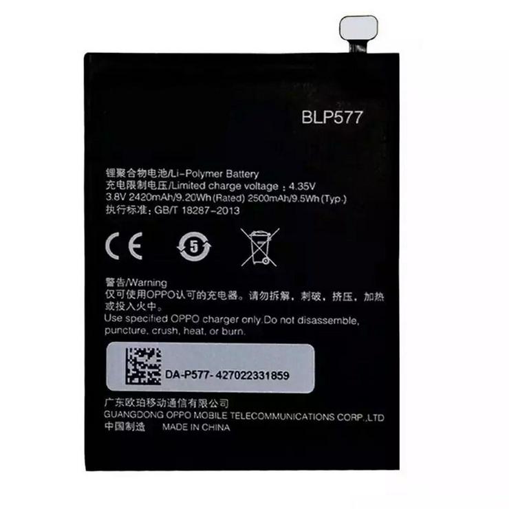 OPPO BLP577 Akku für OPPO r3 r7005 r7007, 2420MAH/9.20WH, 3.8V/4.35V, Batterien