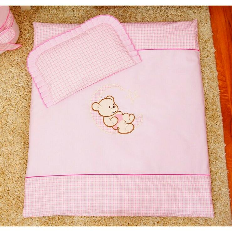 Bild 2: 4 tlg Babybettwäsche für Kinderwagen Bettbezug Kissenbezug Bettsets Kinderzimmer