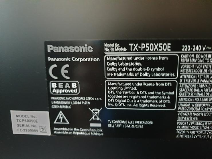 Panasonic Plasma TV 50 Zoll - > 45 Zoll - Bild 2