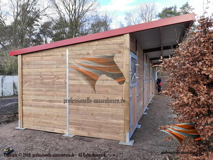 Bild 9: Top-Qualität: Pferdestall bauen - Außenboxen, Innenboxen, Offenstall kaufen & Stallungen inklusive Weidehütte, Unterstand, Futterraufe und Durchfressgitter