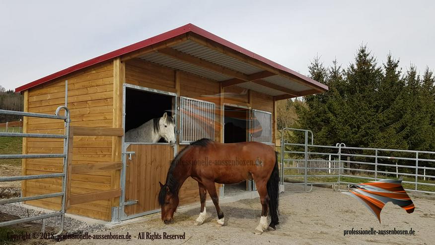 Bild 6: Top-Qualität für Ihr Pferdeglück: Pferdestall bauen, Aussenboxen, Innenboxen, Offenställe und Stallanlagen – inklusive Weidehütte, Unterstand, Futterraufe und Durchfressgitter