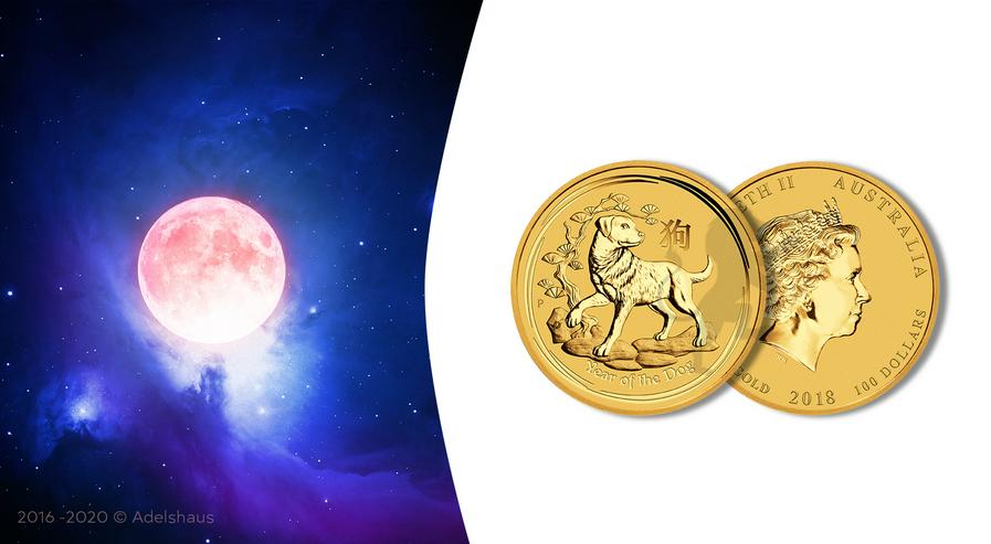 Australien 1 Unze Goldmünze Hund  Lunar 2018 Gold