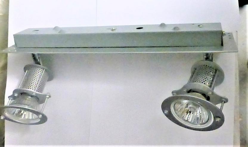 Bild 2: 2 Metall-Deckenspots mit je 2 Leuchten angenehmes Grau