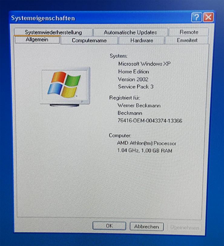 Bild 6: PC mit WIN XP und Office 2000