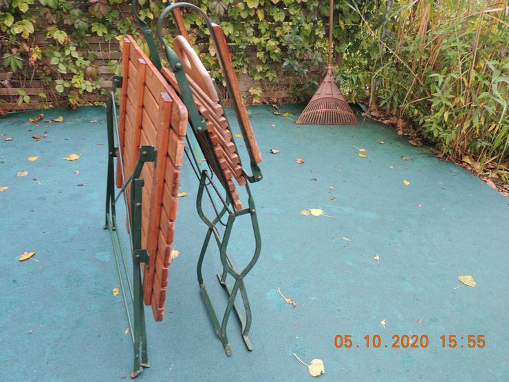 Bild 2: Echtholz Biertischgarnituren  zu verk.(je 4 Gartenstühle klappbar+je 1 Biergartentisch klappbar)