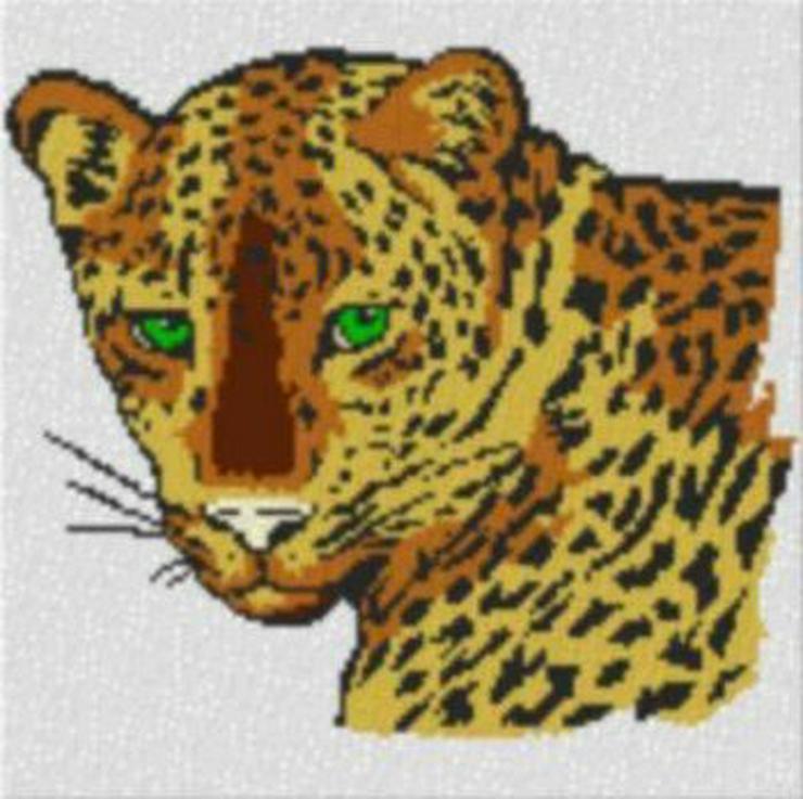 Vorlage für Ministeck Leopard 60x60cm bunt als Entwurfdruck - Puzzles - Bild 1