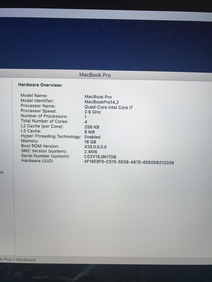 Bild 4: Apple MacBook Pro Touchbar 2017 15,4"/2,9 i7/RP 560/QWERTY EN