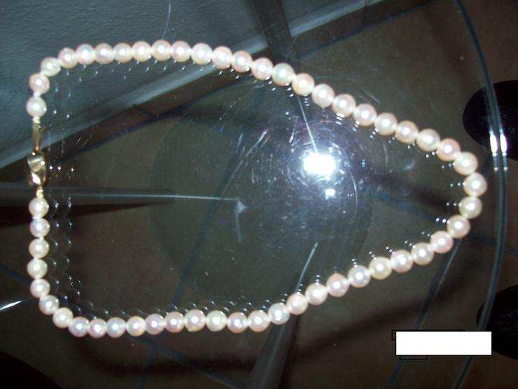 Echte Perlenkette, 41 cm lang, Verschluss 585-ger Gold, - Halsketten & Colliers - Bild 2
