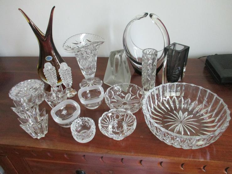 Kristallglas, Kerzenständer, Vasen usw. 14 Artikel