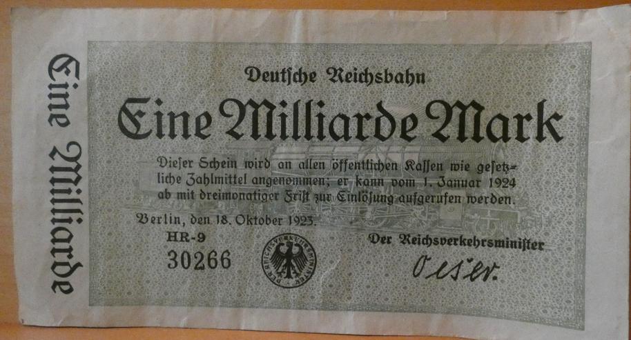 Bild 14: Banknoten 1912 bis1925