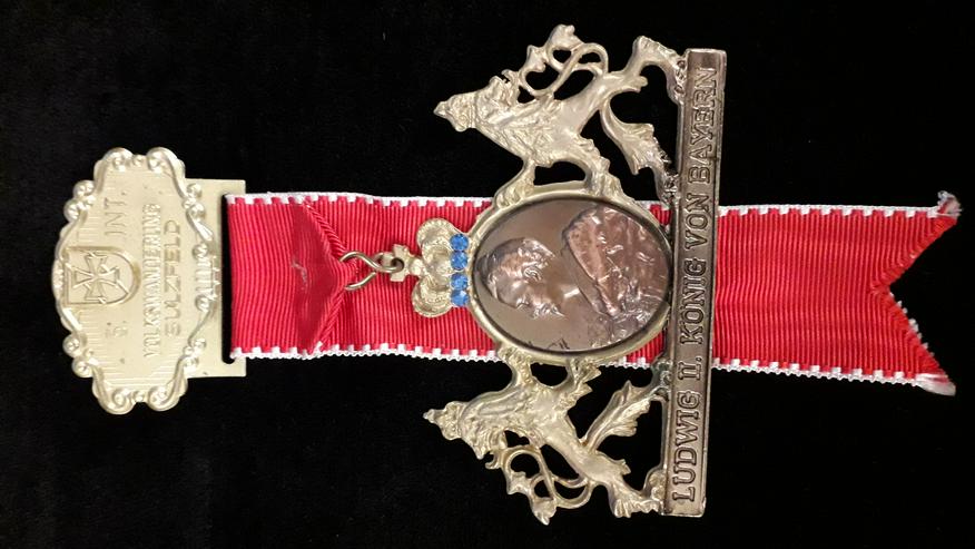 Wander-Medaille Ludwig II König von Bayern 5. Internationale Volkswanderung Sulzfeld - Anstecker & Wappen - Bild 1
