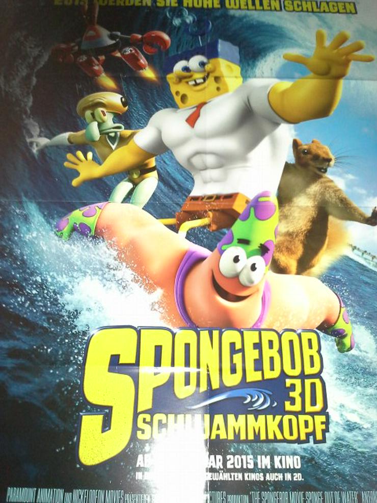 Bild 4: Antonio Banderas Spongebob Schwammkopf 3D Kinoplakat Poster A1