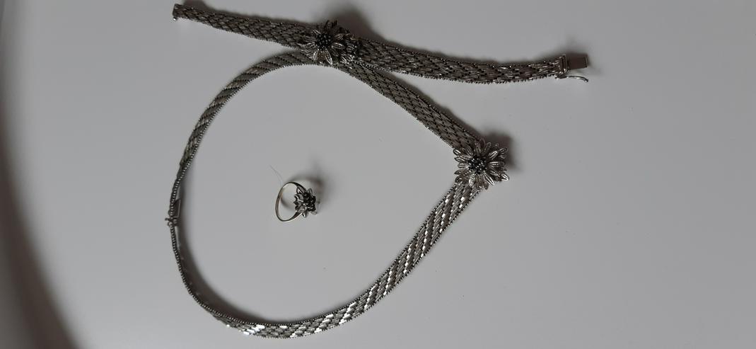 Bild 3: Schönes Schmuckset mit Saphiren, Silber 835– ein tolles Geschenk