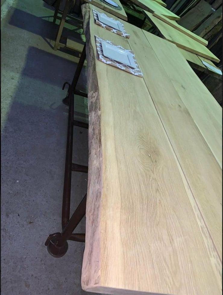 Eiche Tischplatte Tisch Esstisch Diele Bohle Massivholz 267EUR/qm - Esstische - Bild 2