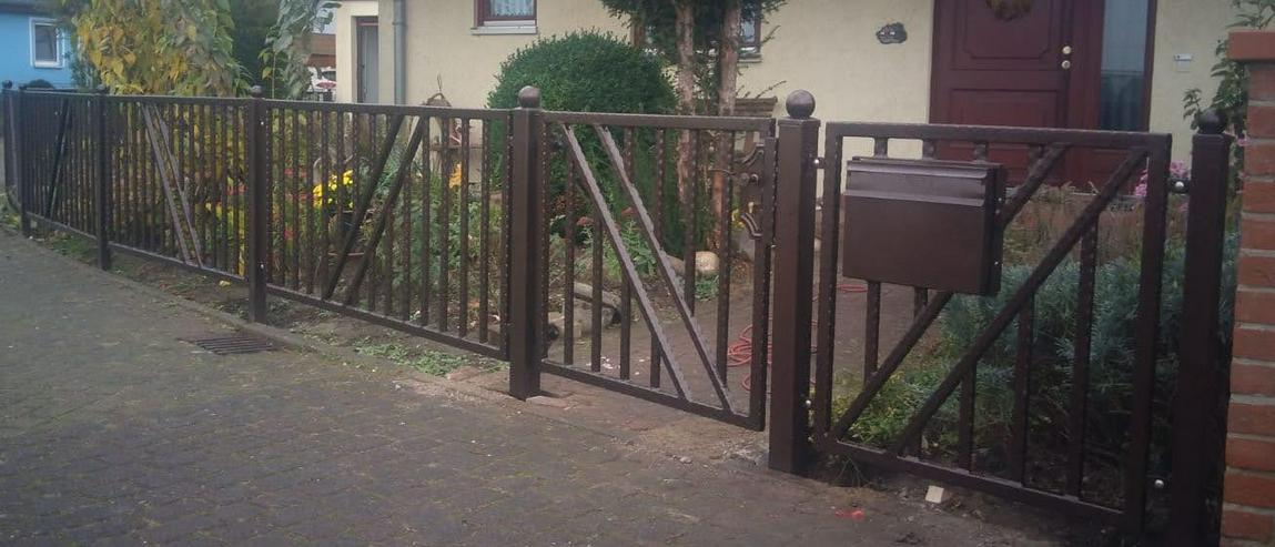 Tor Zaunanlage Hoftor Schmiede Zäune Pforte Metallzaun Montage Schiebetor Zaun - Zäune & Tore - Bild 7