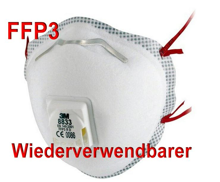 Bild 5: FFP3 Atemschutzmaske 3M, BLS - EU-zertifiziert