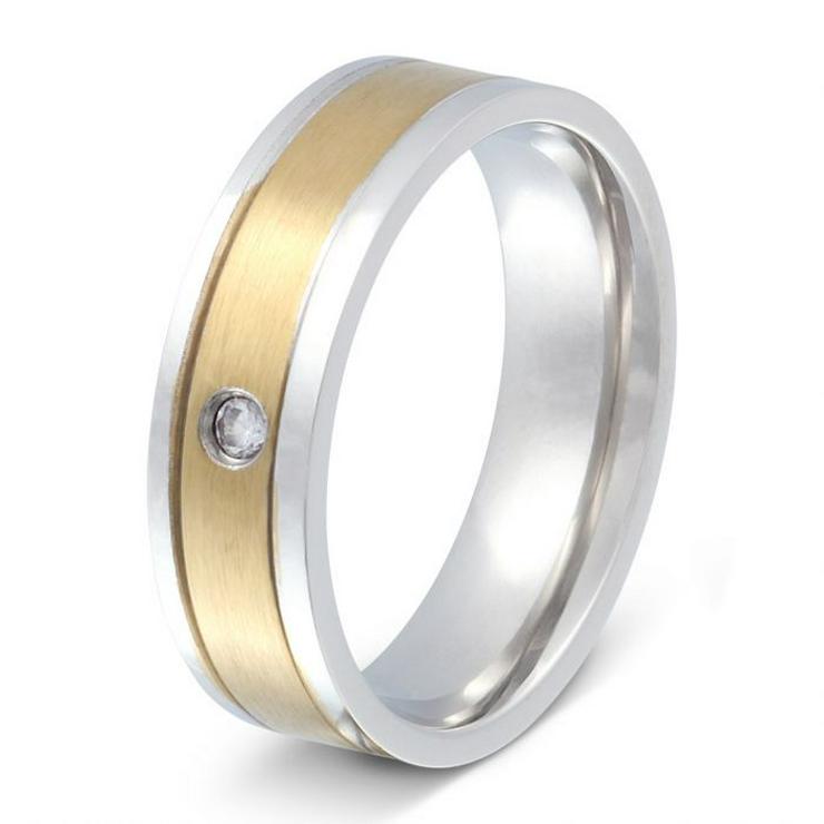 Edelstahl Ring mit Topas Stein Blau 1 - Ringe - Bild 3
