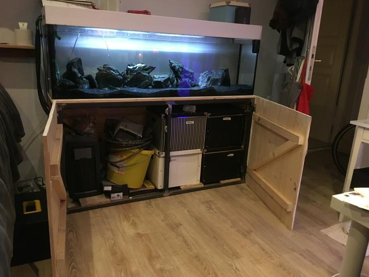 Bild 3: 220L Aquarium Komplettset | Schrank + Lichtkasten Weiß | Aussenfilter | Kies/Steine | sämtl. Zubehör