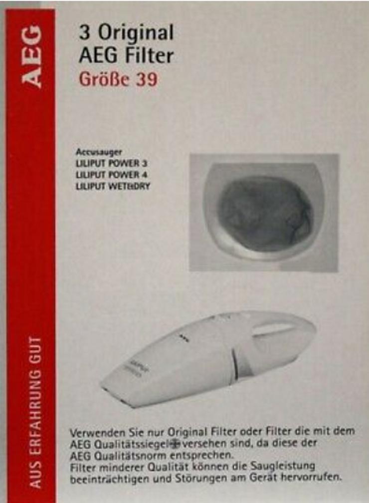 Staubsauger Beutel für AEG Liliput -NEU- Größe 39 - Klimageräte & Ventilatoren - Bild 1