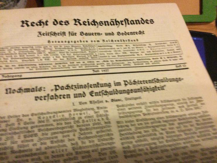 Bild 5: Recht des Reichsnährstandes  Zeitschrift für Bauern und Bodenrecht  