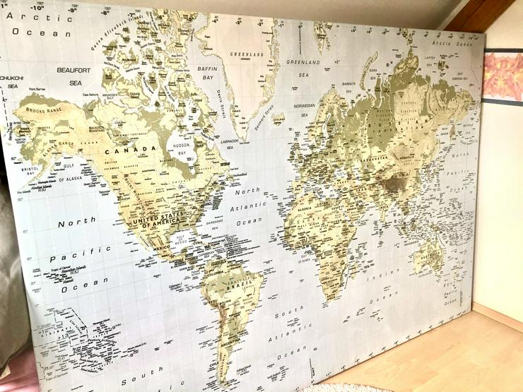 IKEA Premiär Weltkarte mit Rahmen 1,40 m hoch, 2,00 m breit - Bilderrahmen - Bild 1