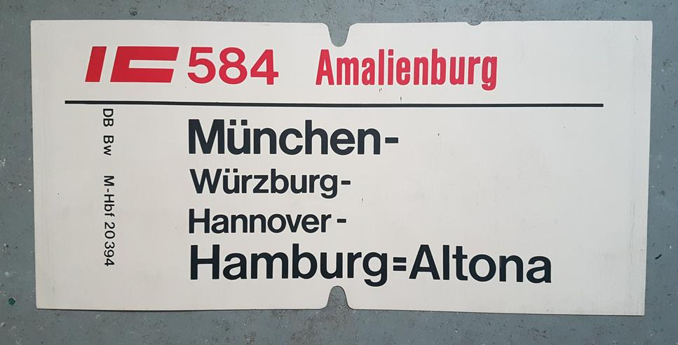 Bild 2: Orig. Zuglaufschild DB Deutsche Bundesbahn