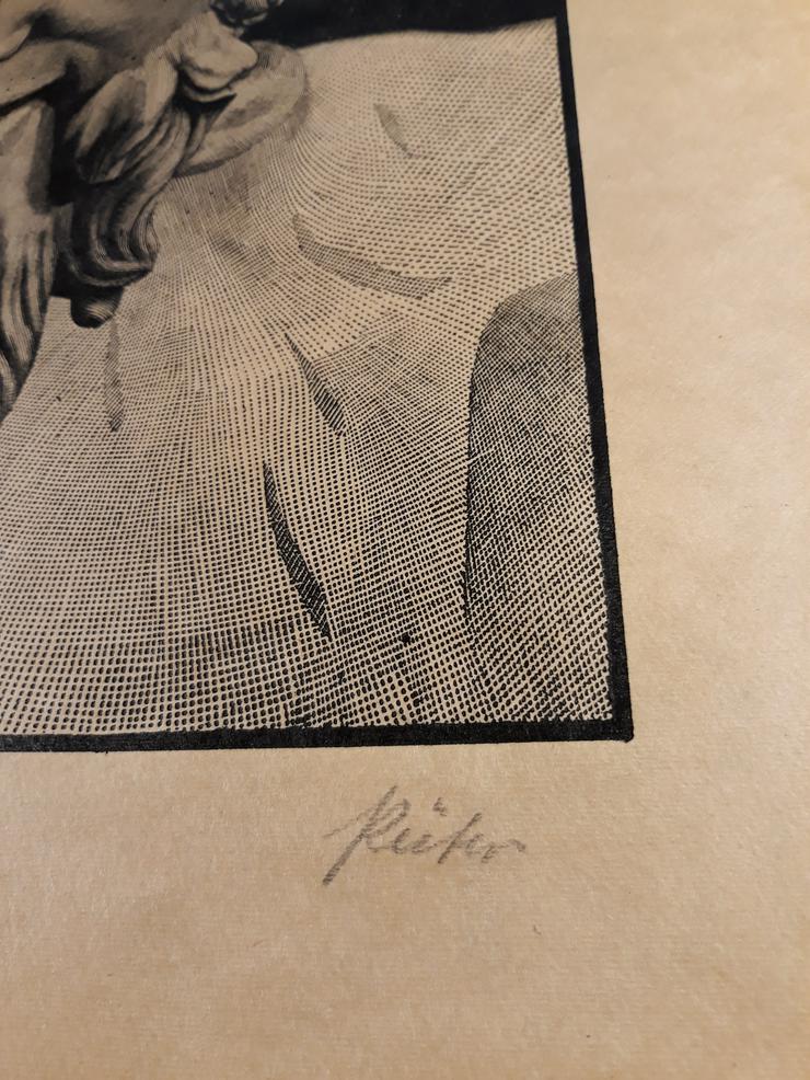 Bild 5: Jesus Bild, Christus mit Dornenkrone, Original Holzschnitt, Druck vom Holz