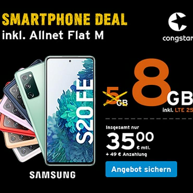 Jetzt die Allnet Flat M und das Samsung Galaxy S20 FE für 1 €* sichern