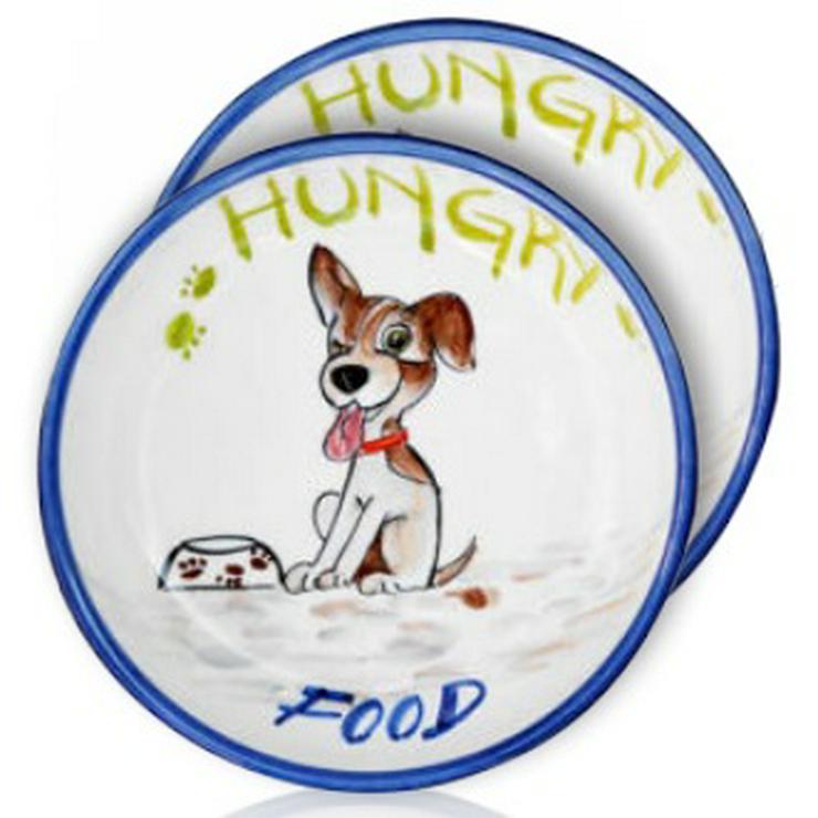 Bild 9: 8 verschiedene Hundenäpfe mit Wunschnamen aus handbemalter italienischer Keramik