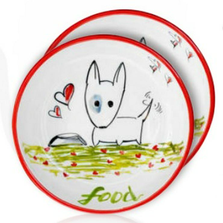 Bild 7: 8 verschiedene Hundenäpfe mit Wunschnamen aus handbemalter italienischer Keramik