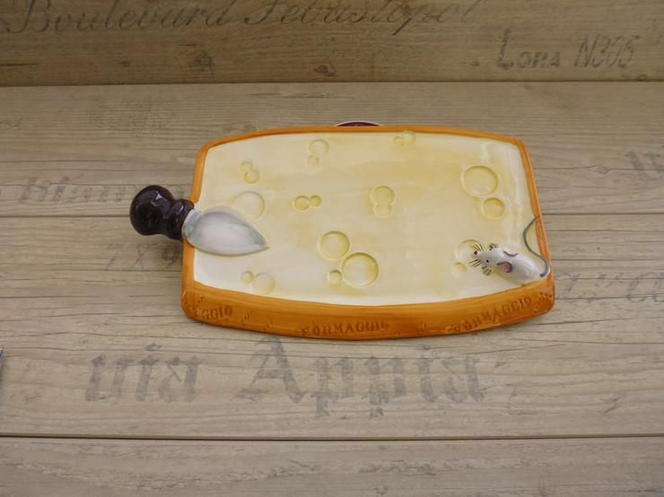 Bild 4: 5x verschiedene Keramik Servier-Platten "Käse" (- 8 EUR)