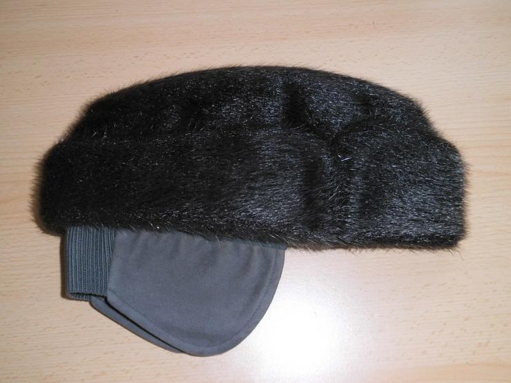 Echt-Pelz-Mütze von Rolandia Pelzmoden in braun Grösse 58 mit ausklappbaren Ohrklappen - Kopfbedeckungen - Bild 3