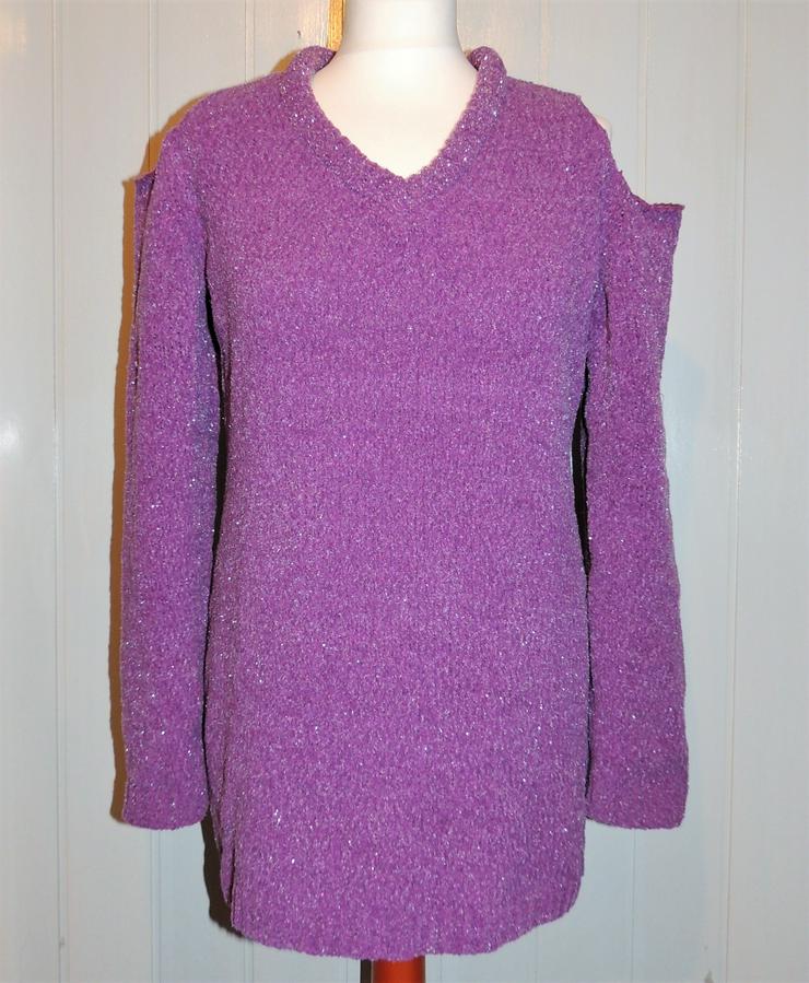 Bild 2: Chenille-Pullover in lila/silber von Bodyflirt Größe 36/38 NEU