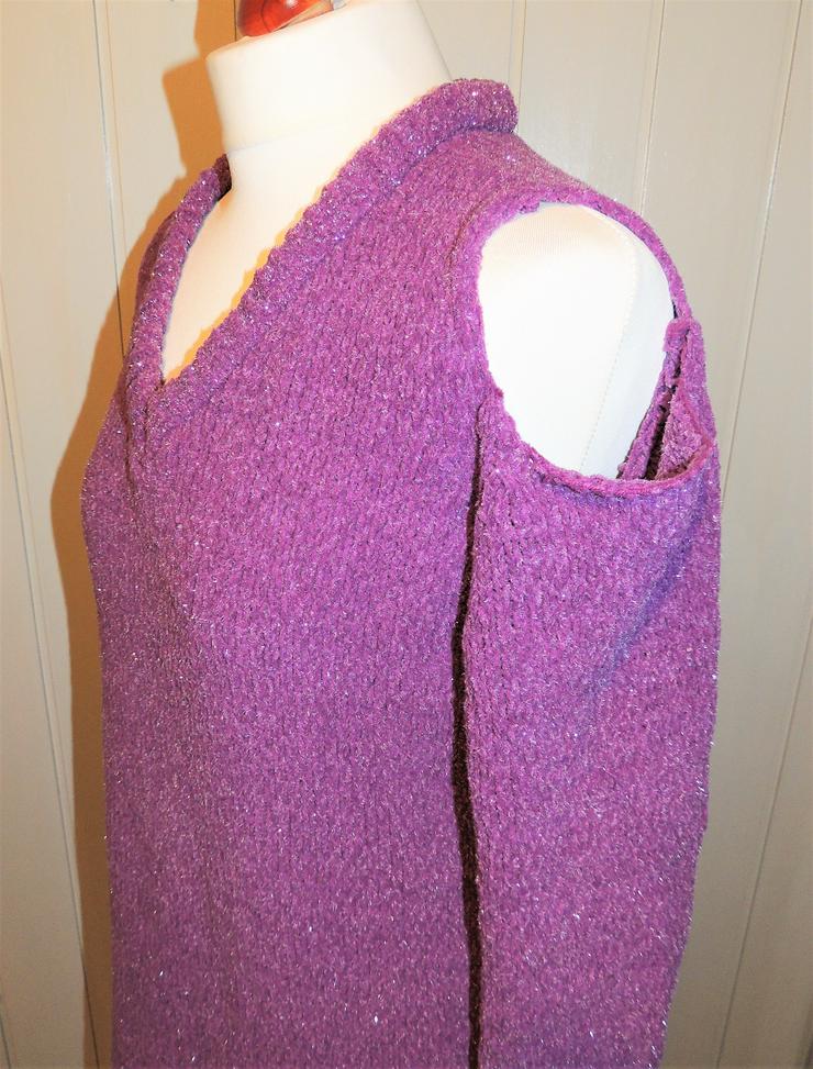 Chenille-Pullover in lila/silber von Bodyflirt Größe 36/38 NEU