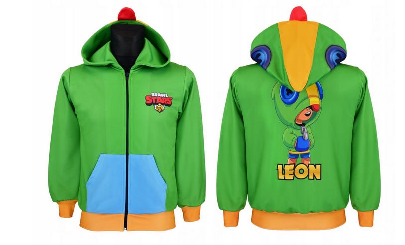 Hoodie Sweatshirt Jacke BRAWL STARS LEON - Größen 134-140 - Bild 4