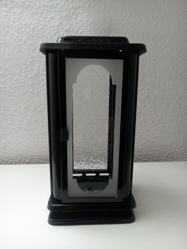Bild 3: Grablampe schwarz Grablicht Grablaterne Grabschmuck