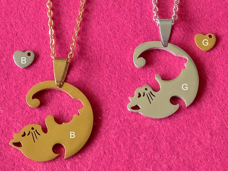 Bild 3: Halskette für Paare, mit süßem reizenden Katzenpaar als Puzzle