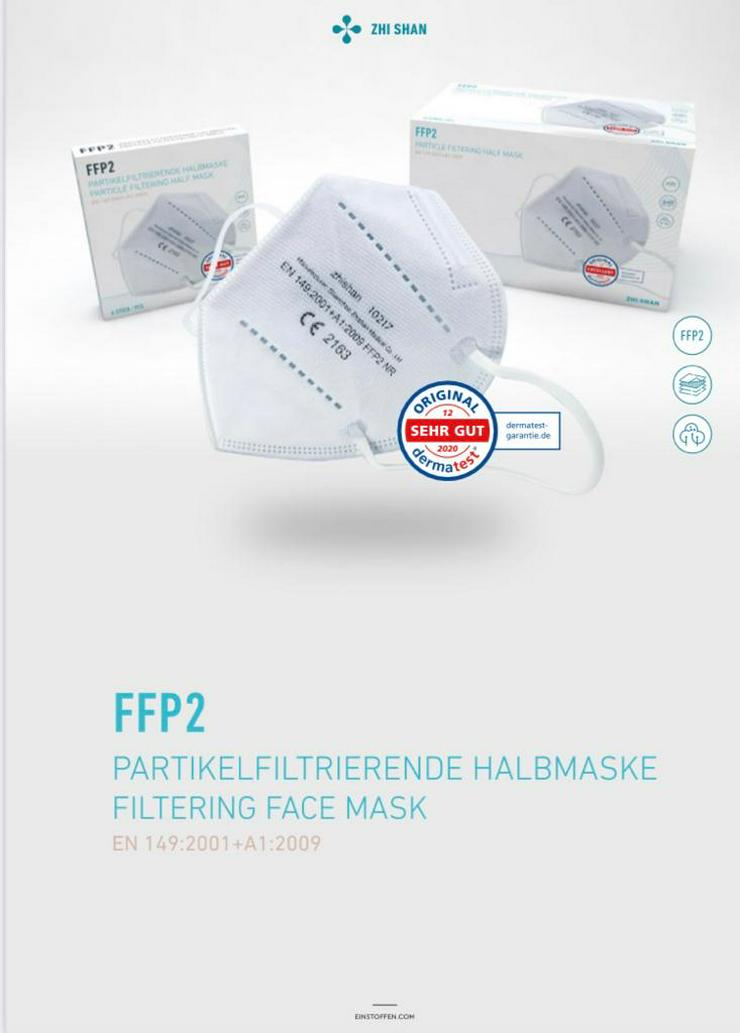 Bild 5: ab 0,36€ ✅6 er Pack✅ TÜV Rheinland ✅ FFP2 Maske Zhi Shan✅Zhishan