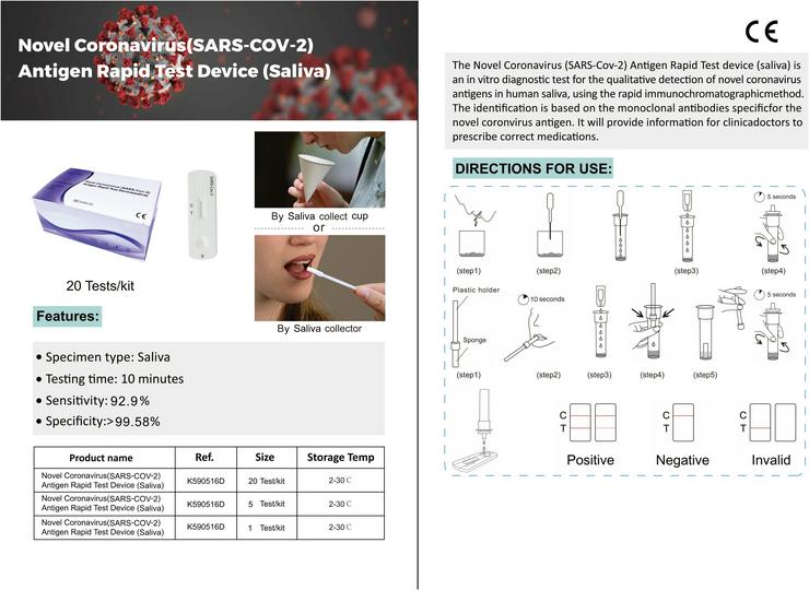 COVID-19 SARS-CoV-2 Antigen Schnelltest Kit (Speichel) - Gesundheitswesen - Bild 1