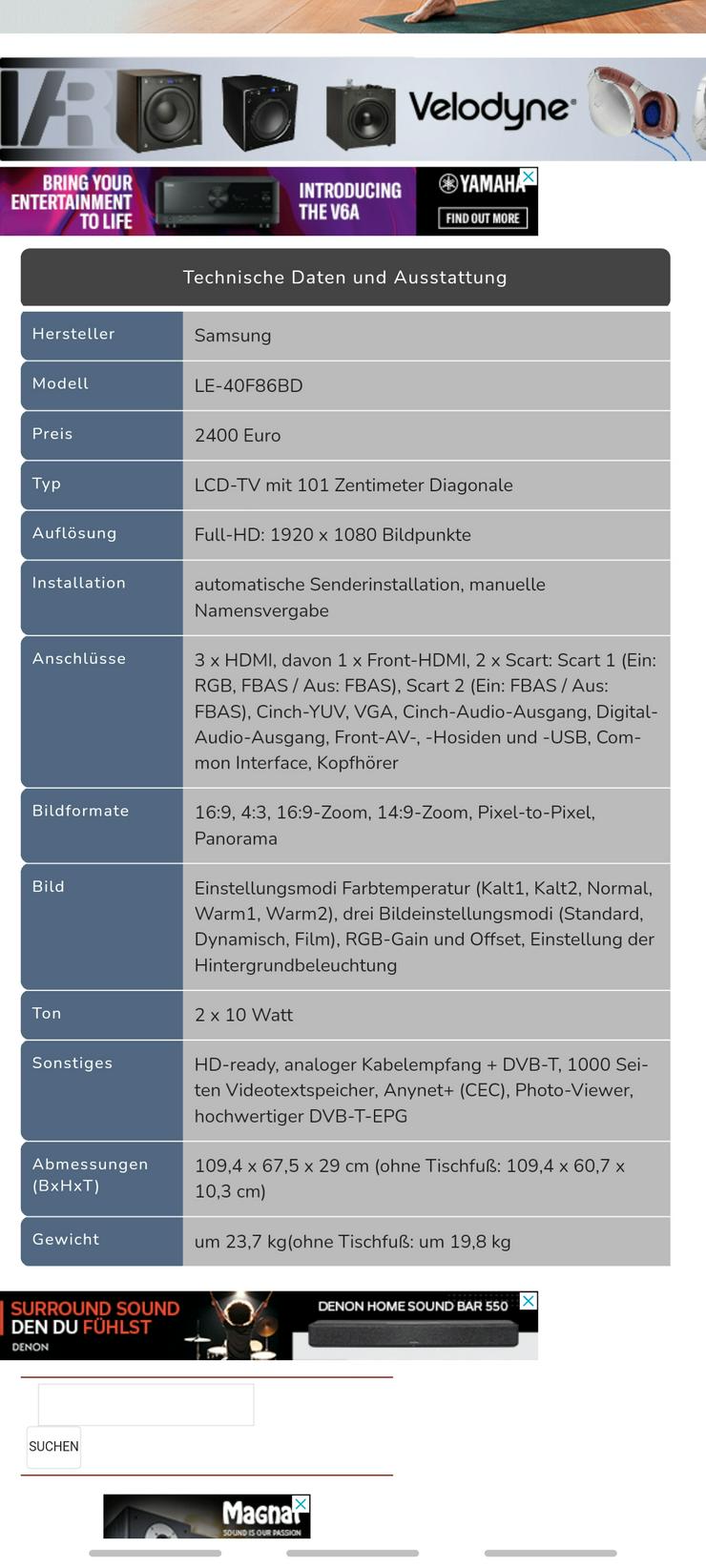 Bild 7: Samsung LE40F86BD LCD Fernseher