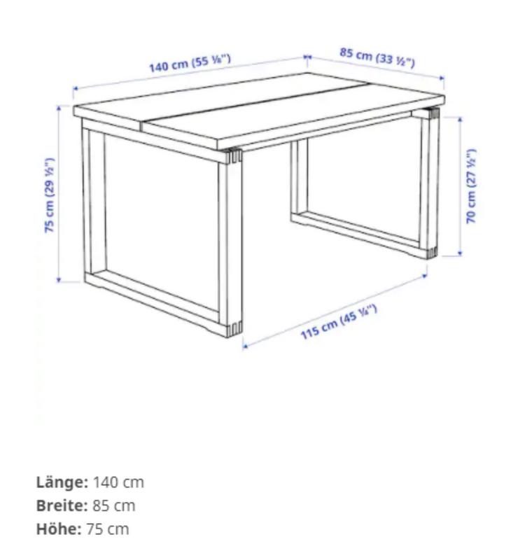 Bild 2: Esstisch IKEA Mörbylanga 140x85 neuwertig Holztisch Tisch