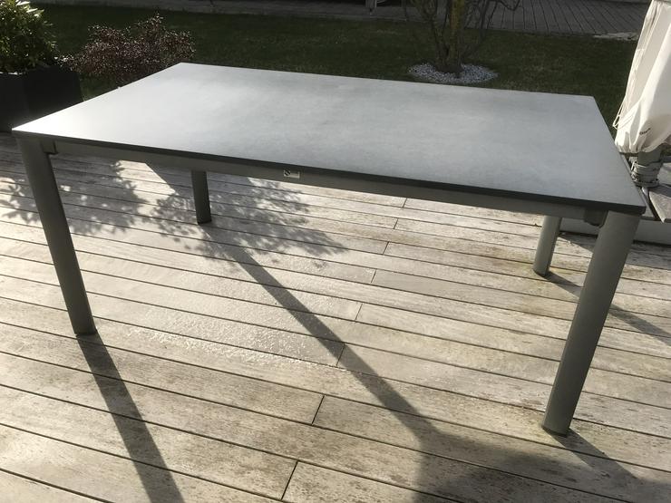 Sieger Exclusiv Aluminium Gartentisch mit Vivodur Tischplatte 195x65cm