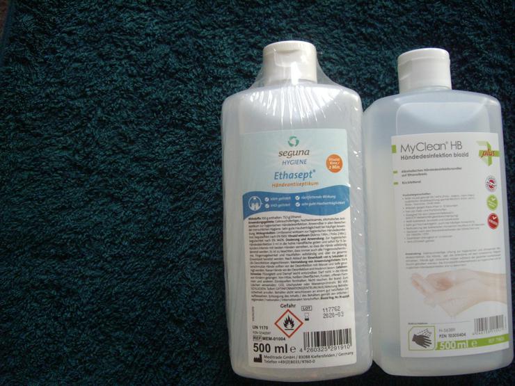 Bild 2: Händedesinfekeonsmittel  500 ml für 7,50 € - oder Flächendesinfekteonsmittel jl Je 500 ml 5 € je 1 Flasche  Original aus dem Sanitätshaus