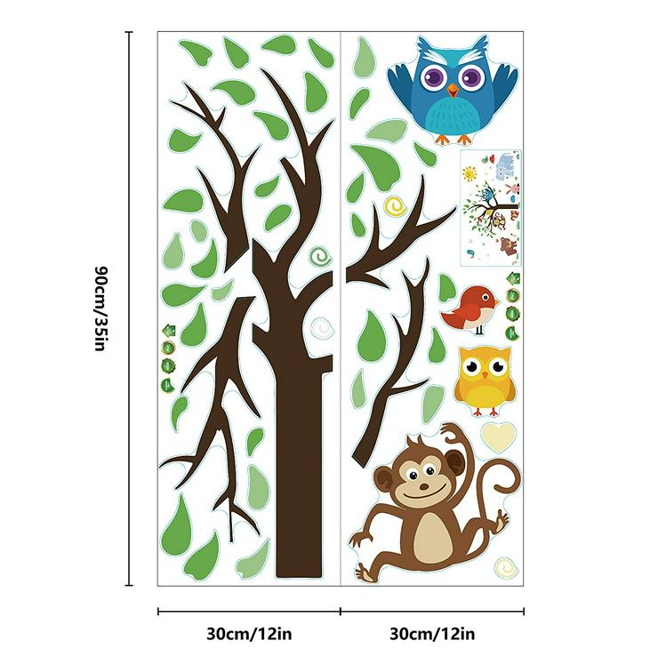 Bild 5: Wandtattoo Kinderzimmer Tiere, Dschungel, Elefant, Eule, Baum
