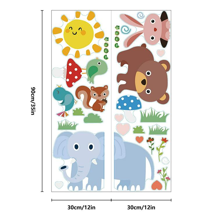 Bild 4: Wandtattoo Kinderzimmer Tiere, Dschungel, Elefant, Eule, Baum