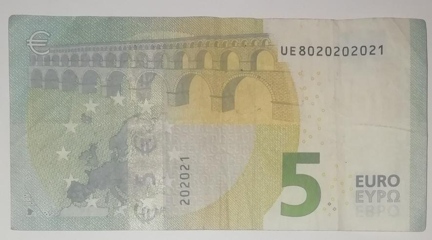 Bild 2: 5 Euro Banknote Sehr Seltene Rhythmische Seriennummer