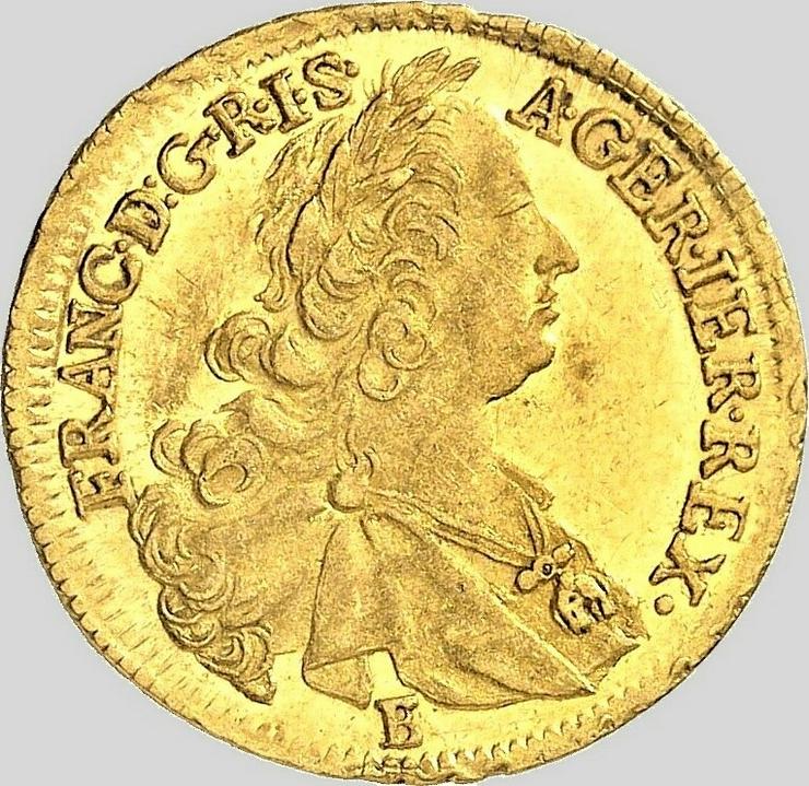 Bild 2: RÖMISCH-DEUTSCHES REICH Franz I., 1745-1765. Dukat 1765 E/CK-WI, Wien. Gold. Sehr selten.