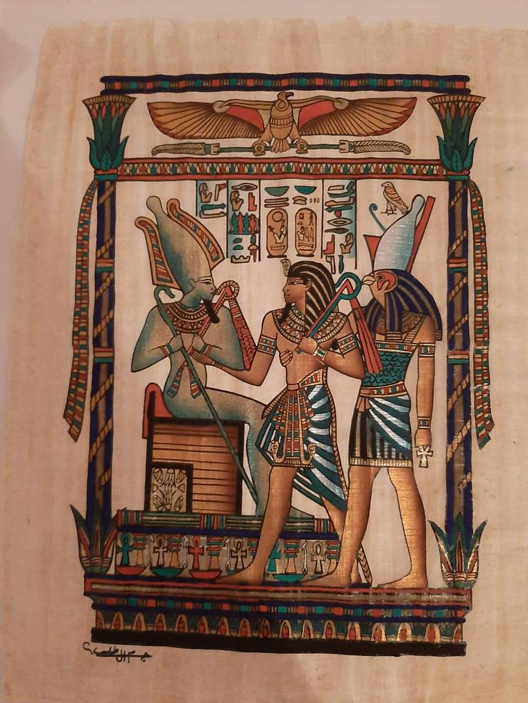 Ägyptische Kunst auf Papyrus Papier - Gemälde & Zeichnungen - Bild 3