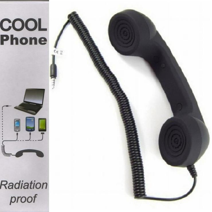 D-Parts Cool Phone® Design-Telefonhörer/Handset "Retro" (schwarz)